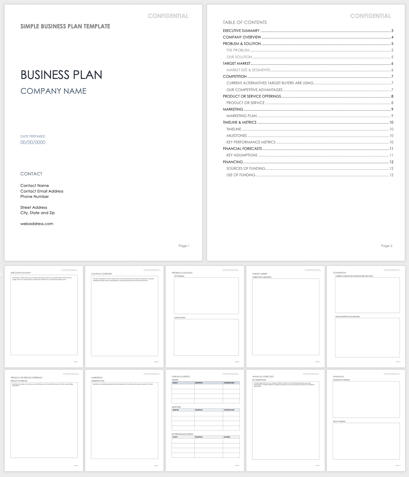 Simple Business Plan Template