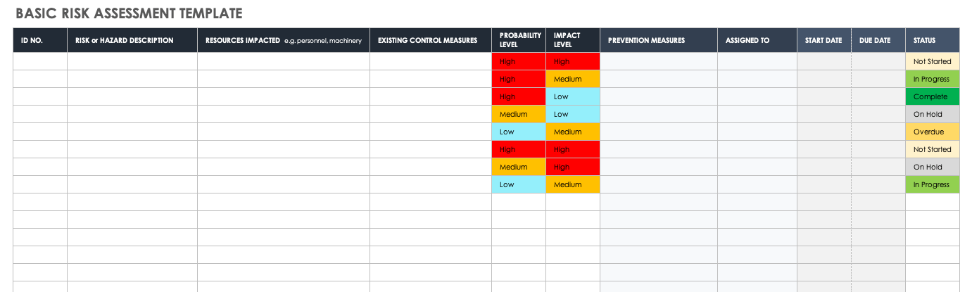 Basic Risk Assessment Template