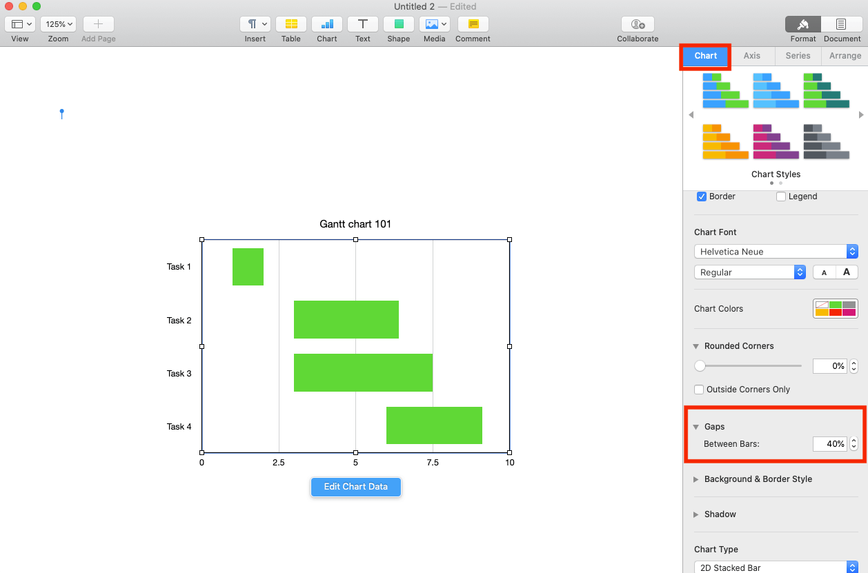 Customize Chart Spacing