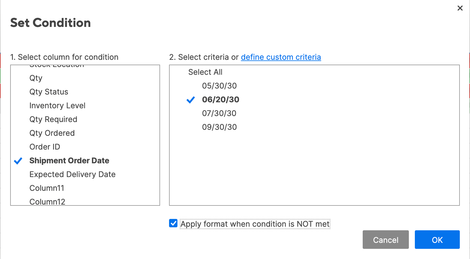 Apply Format When Condition Not Met