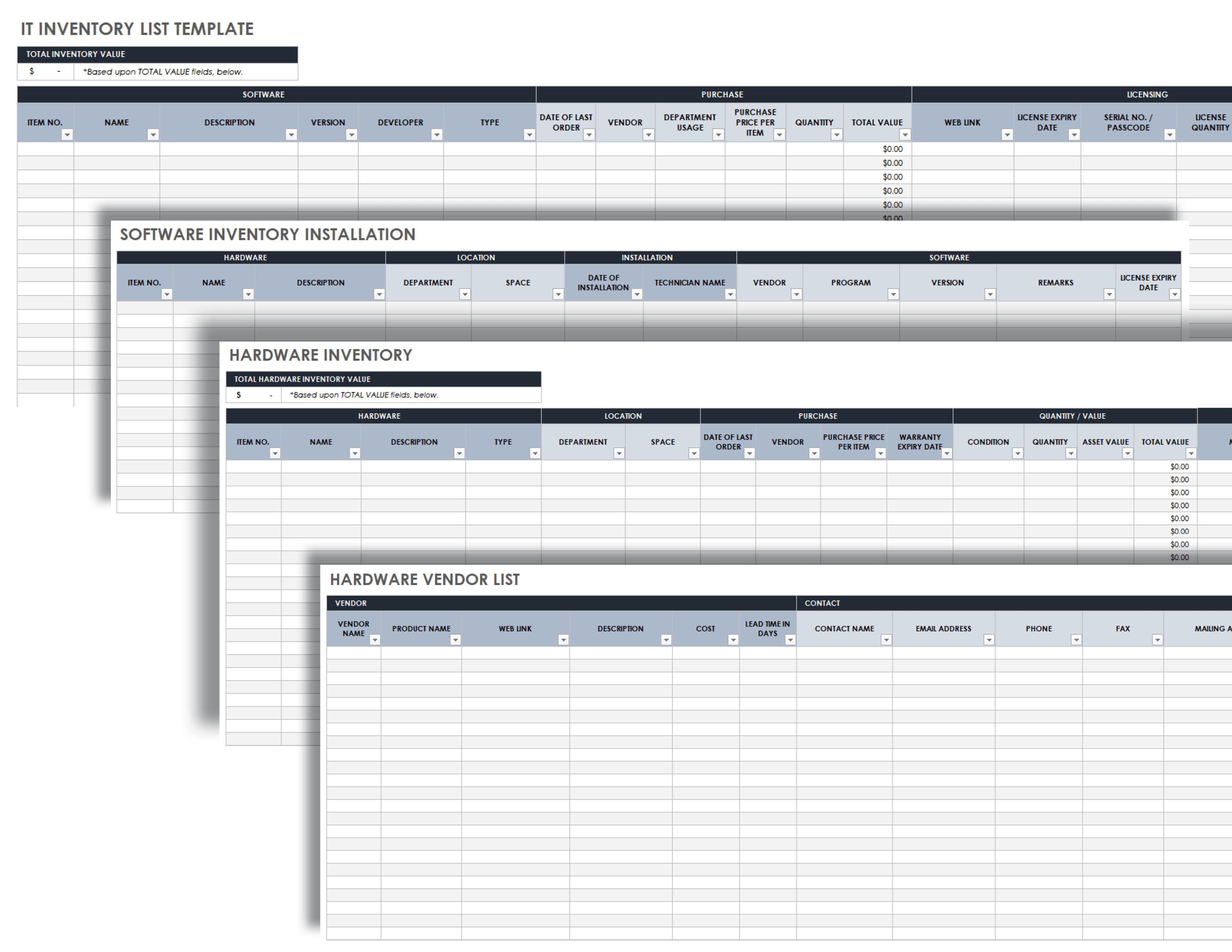 IT Inventory List Template