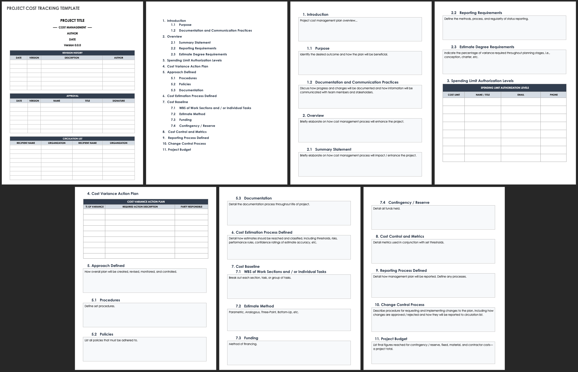 Project Cost Tracking Template