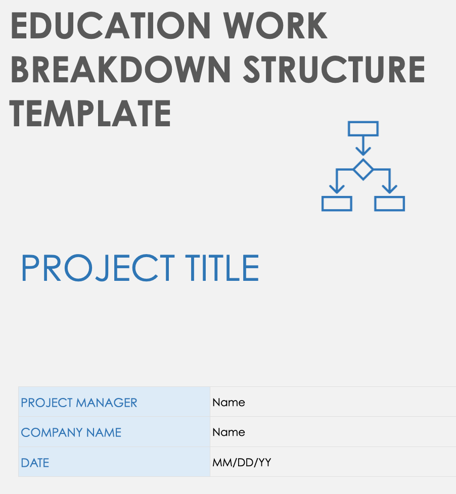 Powerpoint WBS Template title page