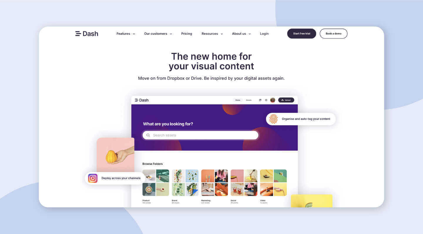 Dash is a great digital asset management software for growing brands.
