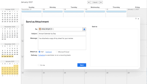 share your calendar as attachment