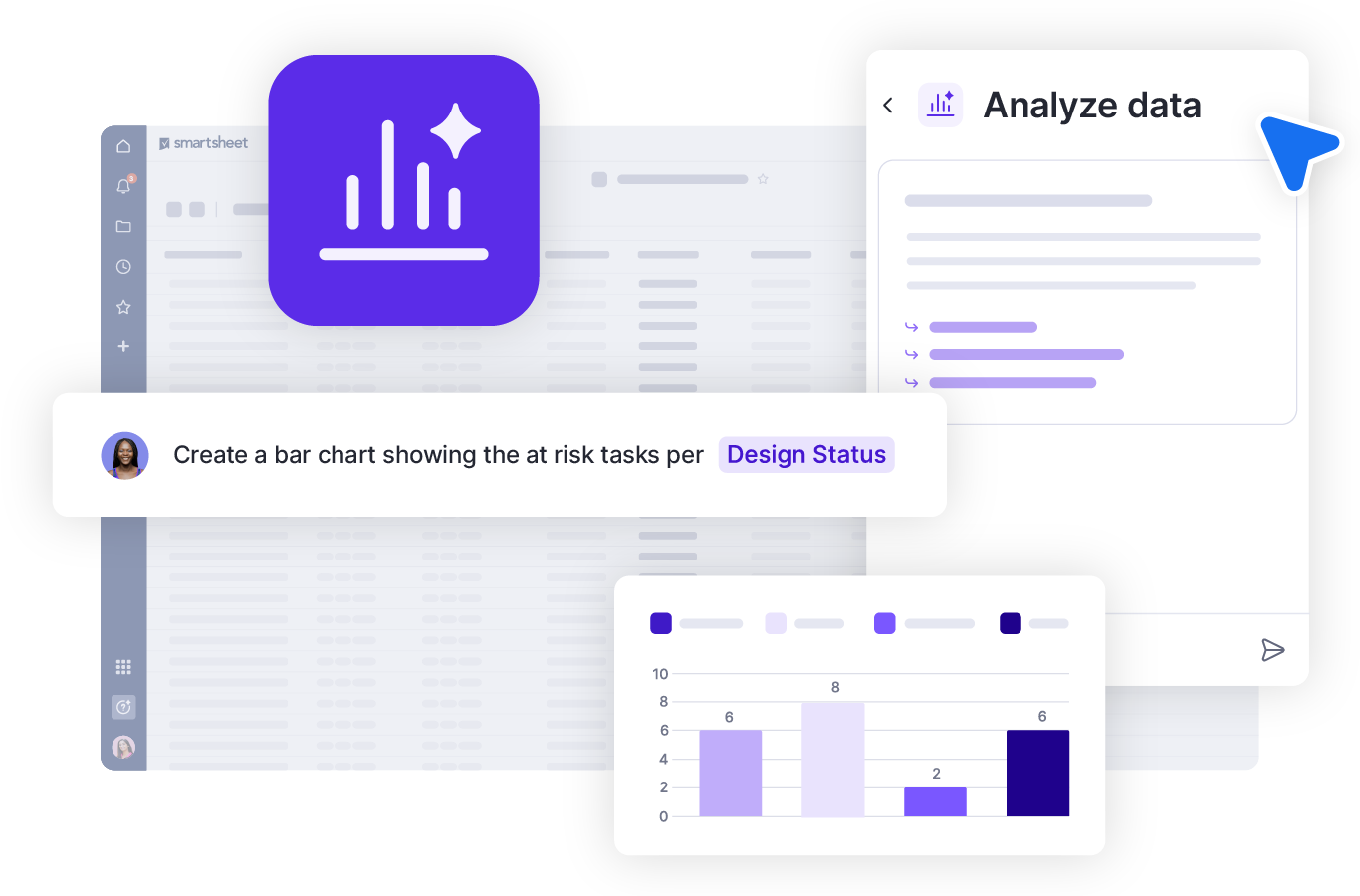 Analyze data AI feature product screen