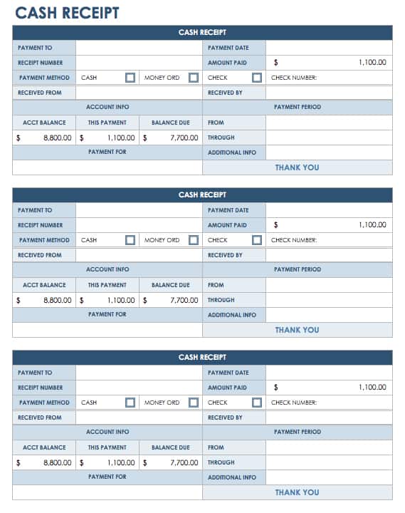 Cash Receipt Template