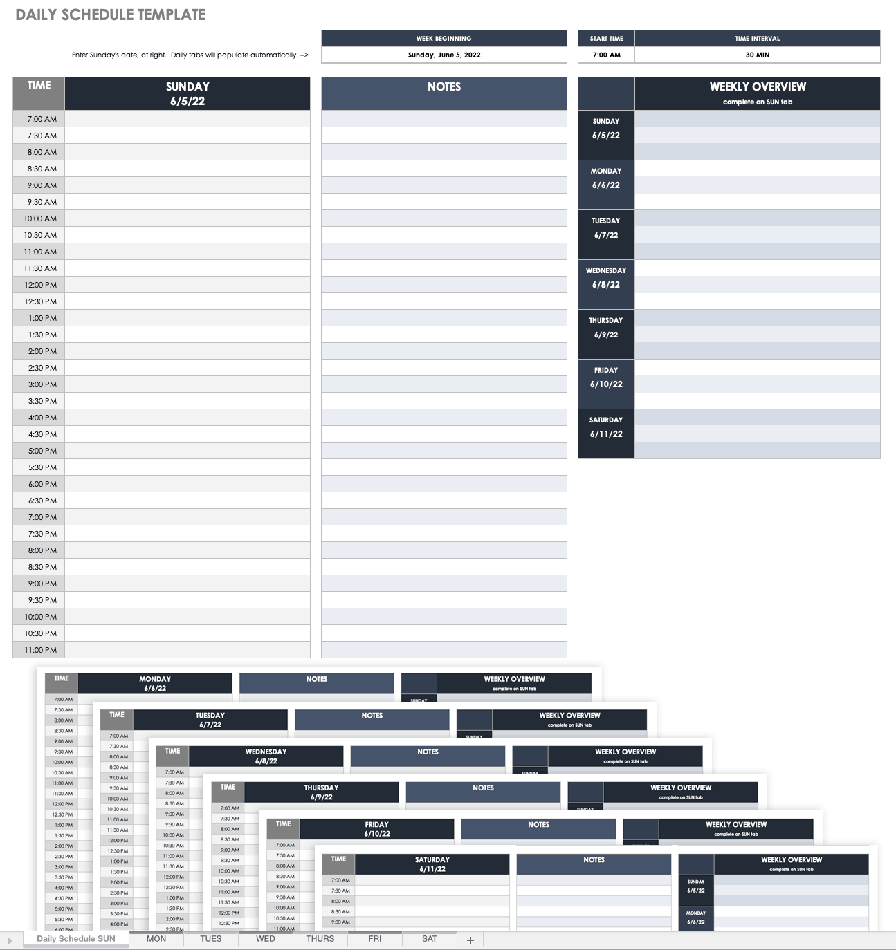 Daily Schedule Template