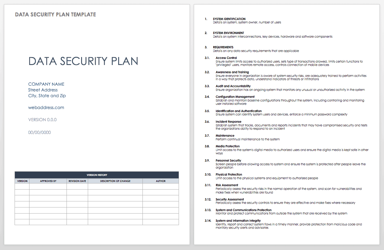 Data Security Plan Template