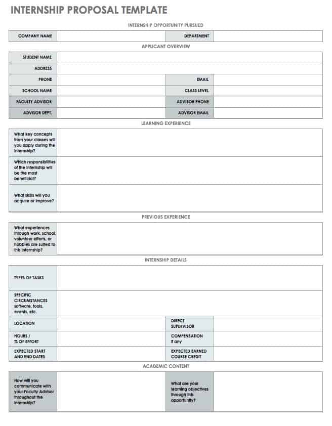 Internship Proposal Template