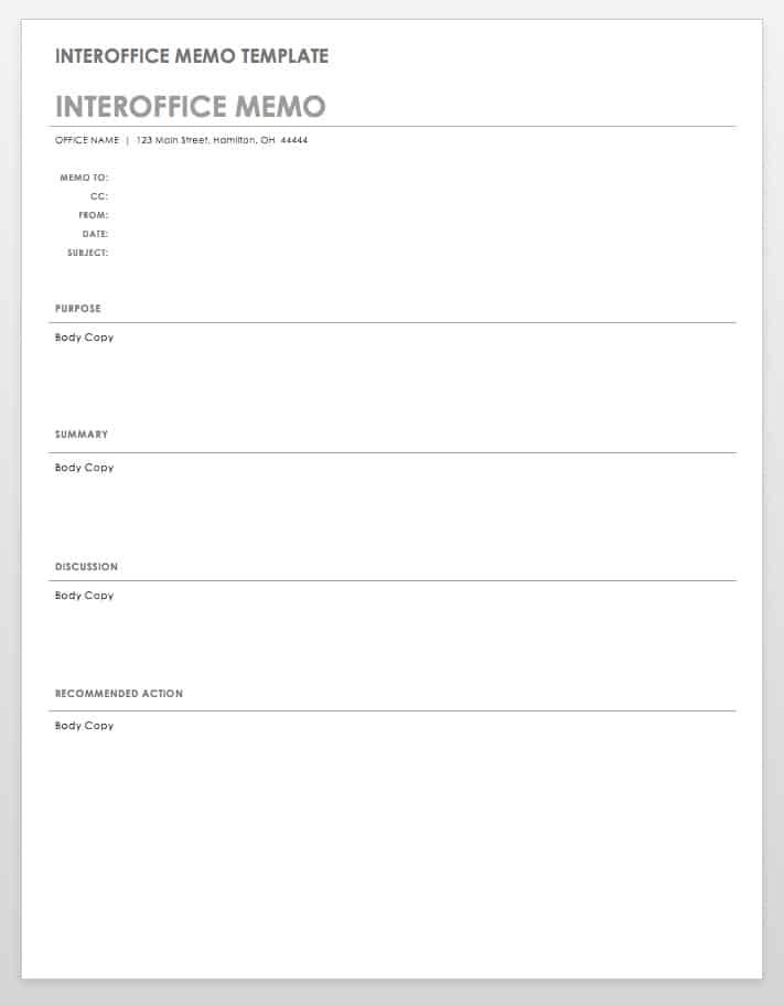 Interoffice Memo Template Word