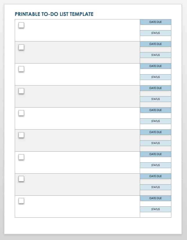 Printable To-Do List Template