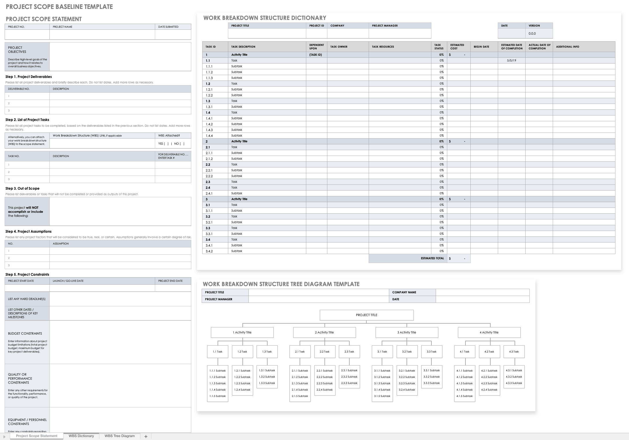 Project Scope Baseline Template