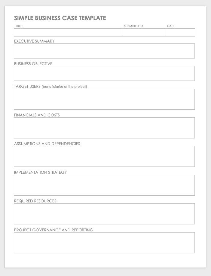 Simple Business Case Template