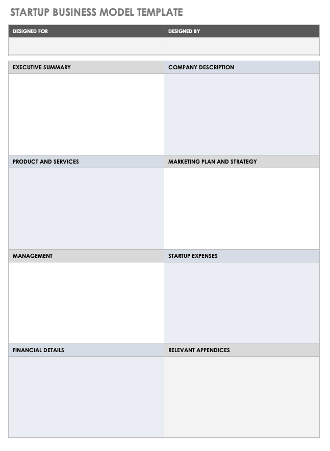 Startup Business Model Template