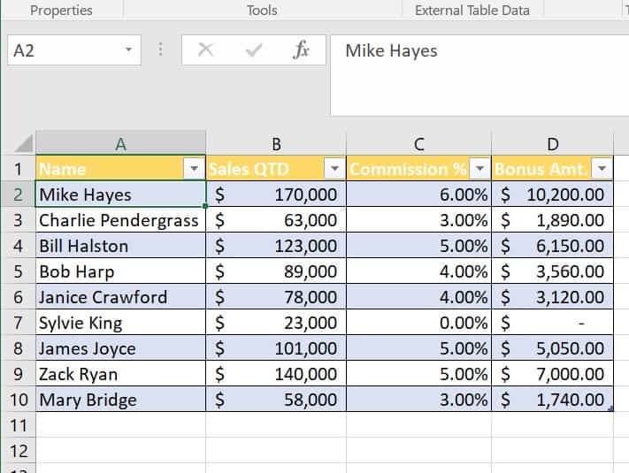 VLOOKUP autoformat example