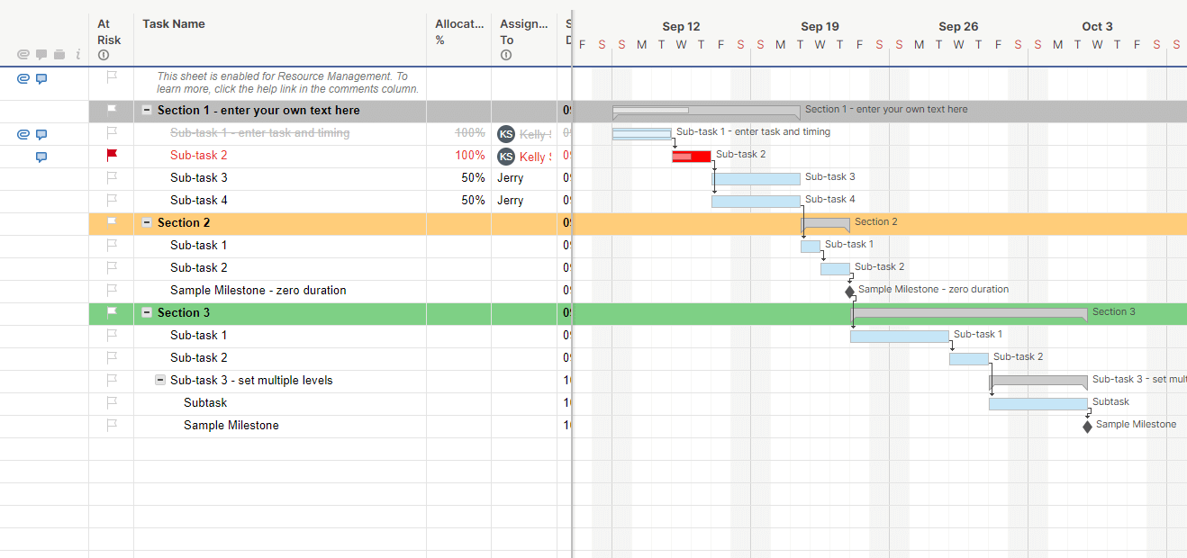 Project with Resource Management template