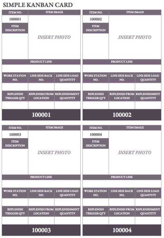 Simple Kanban Card Template