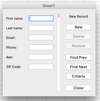 Excel Data Entry Final Form