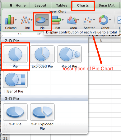 excel pie charts choose chart type examples and samples