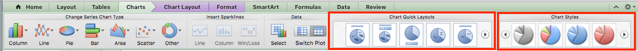 excel pie charts quick layouts and chart styles examples and samples