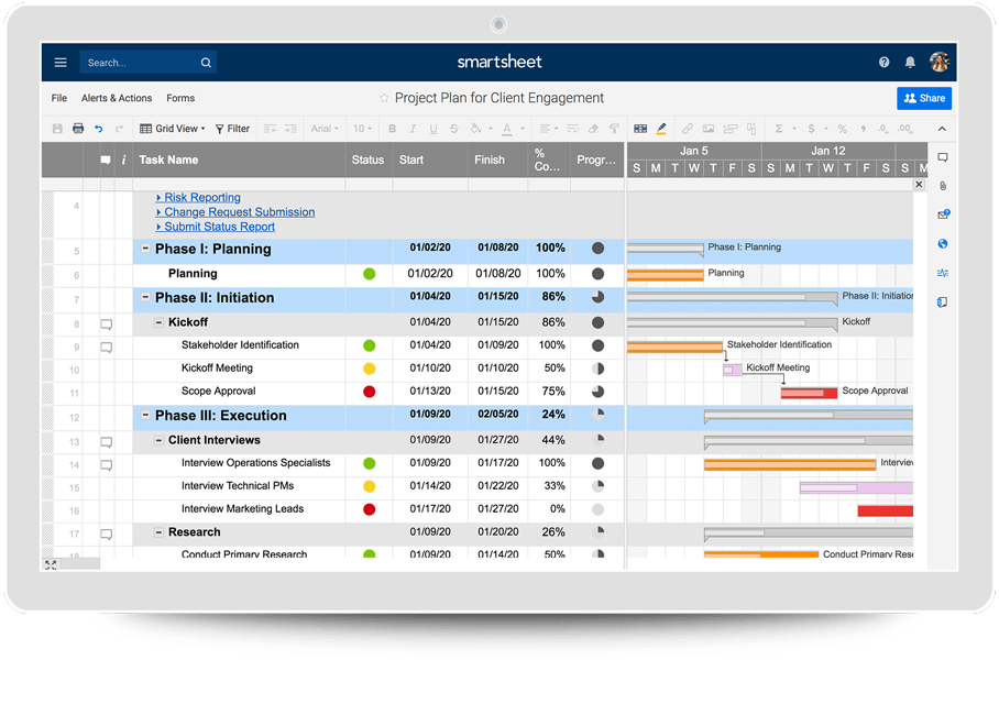 Smartsheet MS Project Alternative